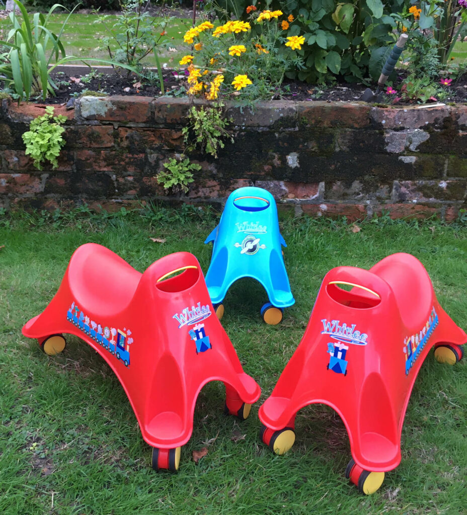 Set of 3 whirlee ride on toys for toddlers hire Southampton
